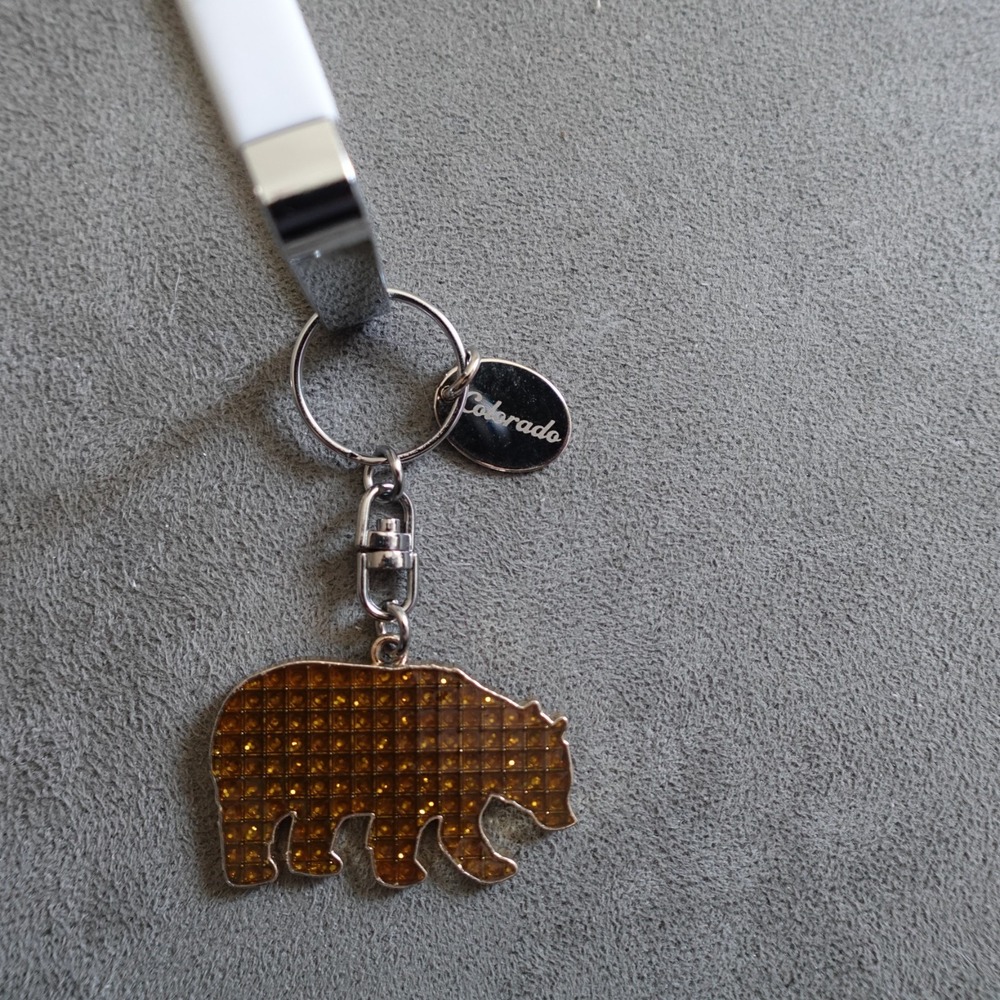 Colorado Keychain Rhinestone Sparkle Bear Novelty Route 66 Destination Travel